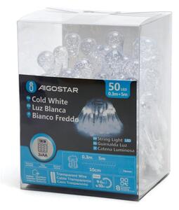 Aigostar - LED Vonkajšia dekoračná reťaz 50xLED/8 funkcií 5,3m IP44 studená biela