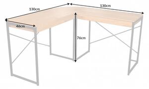 Rohový kancelársky stôl Kiana vzor dub