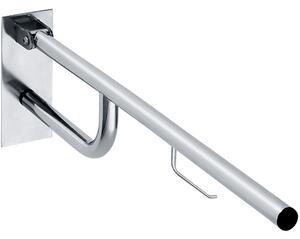 Bemeta Design HELP: Madlo, 760 mm, s držiakom TP, sklopné, s krytkou, nerez, mat - 301607772