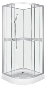 Novoterm Sprchový box štvrťkruhový NV-Cessla 80 W, 80x80 biely