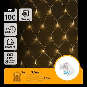 Aigostar - LED Vonkajšia reťaz 100xLED/8 funkcií 4,5x1,5m IP44 teplá biela