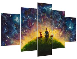 Obraz - Malý princ a líška (150x105 cm)