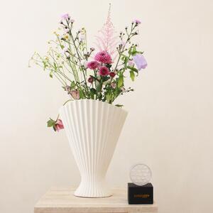 Exkluzívny set: váza Fountain Off White + aranžovací krúžok Hanataba