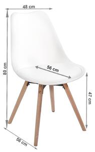 Jedálenská stolička Semer New - biela / buk