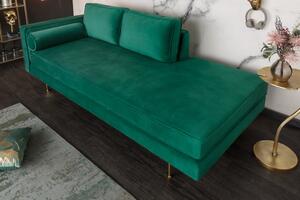 Dizajnová leňoška Evie 196 cm smaragdovozelený zamat
