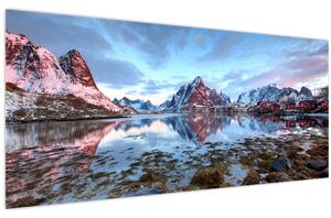 Obraz - Východ slnka nad Reine (120x50 cm)