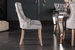 Dizajnová stolička Queen zamat sivá