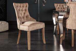 Dizajnová stolička Queen zamat kávová - Skladom na SK