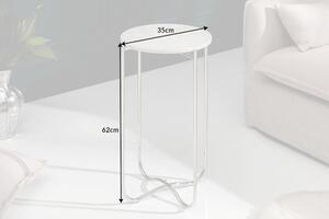 Odkladací stolík Tristen I 35 cm mramor biely