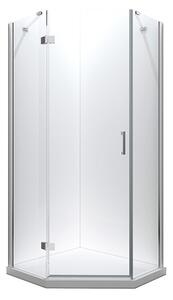 Besco Päťuholníkový sprchovací kút VIVA PE 90x90, výška 195 cm - bez vaničky BESCO-Rozmery: 90x90, BESCO-Orientácia: Ľavá
