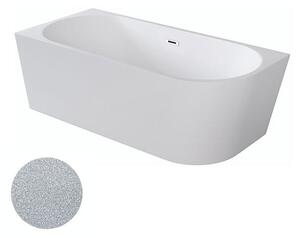 Besco Akrylátová voľne stojaca rohová vaňa Zoya Glam S 150x75 (170x80) biela/strieborná