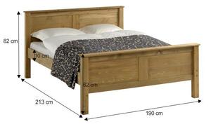 Drevená manželská posteľ s roštom Provo 180 - dub