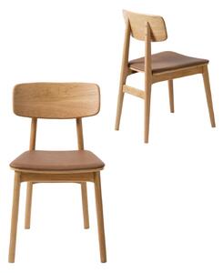 Jedálenská stolička Livo (38440203), imitácia kože, hnedá