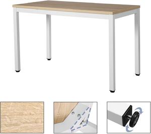 VASAGLE Písací stôl kovový jednoduchý 120x60 cm dub-biela