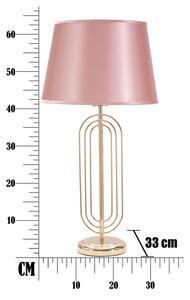 Ružová stolová lampa Mauro Ferretti Krista, výška 64 cm