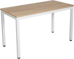 VASAGLE Písací stôl kovový jednoduchý 120x60 cm dub-biela