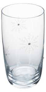 TEMPO-KONDELA SNOWFLAKE DRINK, poháre na vodu, set 4 ks, s kryštálmi, 460 ml