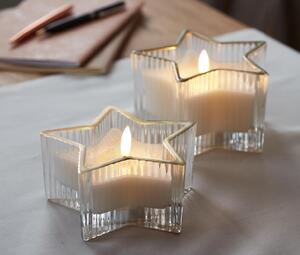 Sviečky z pravého vosku s LED v pohári, 2 ks