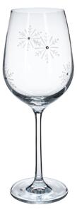 TEMPO-KONDELA SNOWFLAKE VINO, poháre na víno, set 4 ks, s kryštálmi, 450 ml