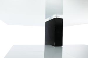 Sklenený konferenčný stolík Lars New - biely lesk / čierny lesk / priehľadná