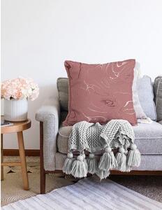 Tmavoružová obliečka na vankúš s prímesou bavlny Minimalist Cushion Covers Waves, 55 x 55 cm