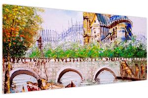 Obraz - Olejomaľba mesta (120x50 cm)