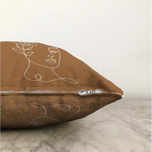 Oranžovohnedá obliečka na vankúš s prímesou bavlny Minimalist Cushion Covers Chenille, 55 x 55 cm