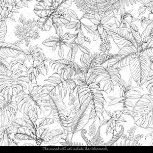 Fototapeta Tropická skica svieži vegetácie Samolepící 250x250cm
