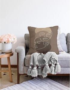 Hnedá obliečka na vankúš s prímesou bavlny Minimalist Cushion Covers Chenille, 55 x 55 cm