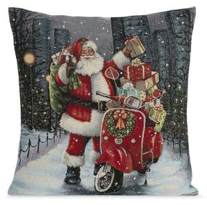 VIANOČNÁ GOBELÍNOVÁ DEKORAČNÁ OBLIEČKA NA VANKÚŠ MERRY4 45X45 CM VZOROVANÁ