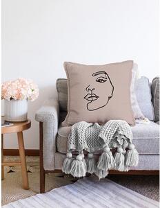 Béžová obliečka na vankúš s prímesou bavlny Minimalist Cushion Covers Chenille, 55 x 55 cm
