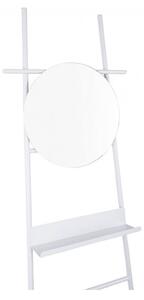 Biely dekorativny vešiak so zrkadlom Leitmotiv Glint