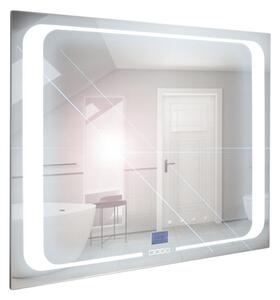 Comodo Zrkadlo závesné s pieskovaným motívom a LED osvetlením Nikoletta LED 4 KÚPEĽŇOVÝ NÁBYTOK-Typ: dotykový vypínač a digitálny displej s hodinami, KÚPEĽŇOVÝ NÁBYTOK-Rozmery: 60x65 - (Nikoletta LED 4/60)