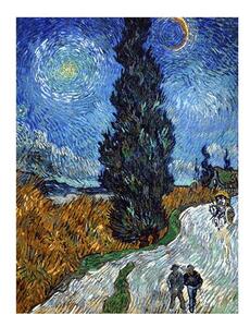 Reprodukcia obrazu Vincent van Gogh - Country Road in Provence by Night, 60 x 45 cm