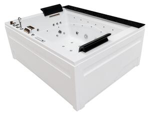 BPS-koupelny Hydromasážna vírivá vaňa KALAMBO 914 BL190x150 Čierna/Biela s ohrevom vody