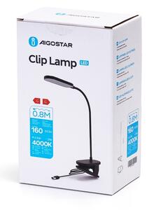 Aigostar - LED Stmievateľná stolná lampa s klipom LED/2,5W/5V čierna