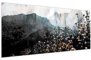 Obraz - Ilustrácie divokých kvetov (120x50 cm)