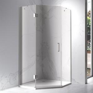BPS-koupelny Päťuholníkový sprchový kút KZ10B 90x90 chróm/transparent - bez vaničky