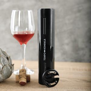 TEMPO-KONDELA SAKARO TYP 1, elektrický otvárač na víno s LED osvetlením, čierna