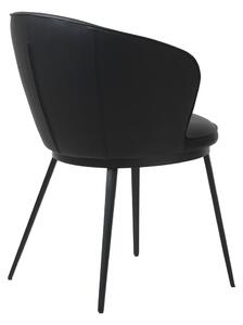 Čierna jedálenská stolička z imitácie kože Unique Furniture Gain Leath