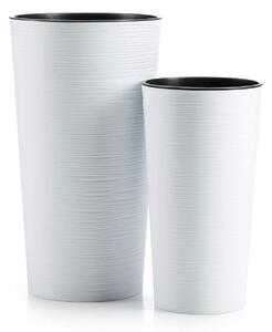 PLASTOVÝ KVETINÁČ URBANIKA RIFLO 25,5X46,5 CM+19,5X36,5 CM BIELA