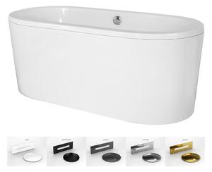 Besco Voľne stojaca vaňa zo sanitárneho kompozitu Victoria CC/SP 160x75, s prepadom BESCO-Typ výpuste: Alcaplast Click-Clack so štrbinovým prepadom, chróm, BESCO-Rozmery: 160,5x74,5
