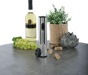 TEMPO-KONDELA SAKARO TYP 3, elektrický otvárač na víno s LED osvetlením, sivá