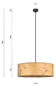 Béžové závesné svietidlo z drevenej dyhy Bulb Attack Ocho XL, ⌀ 45 cm