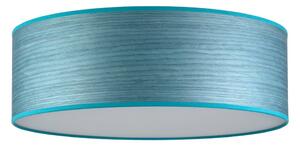 Modré stropné svietidlo z prírodnej dyhy Ocho Bulb Attack XL, ⌀ 45 cm
