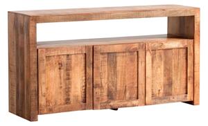 Masívna komoda County z mangového dreva, lakovaná, hnedá – 160×45×85 cm
