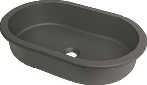 Deante Zápustné/poddoskové umývadlo Silia 58,8x39 cm - CQSTU6U, granit, antracit metalic