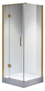 BPS-koupelny Štvorcový sprchový kút KZ1390A GL 80x80 zlatá/transparent - bez vaničky