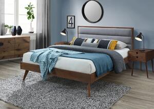 Manželská posteľ s roštom Orlando 160 - orech / sivá