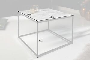 Konferenčný stolík Elements 50cm mramor biely